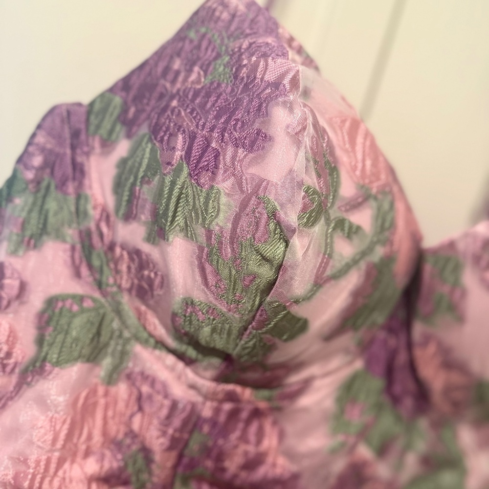 Purple floral midi dress